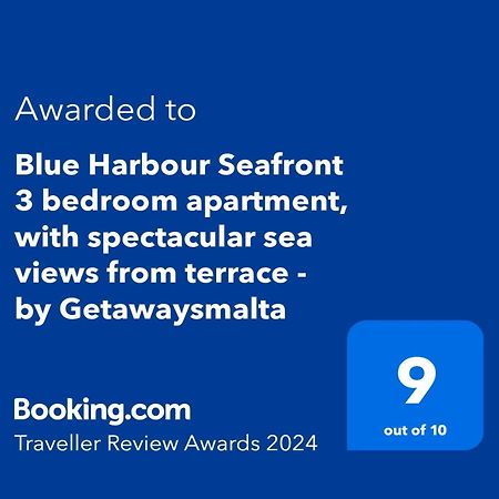 Blue Harbour Seafront 3 Bedroom Apartment, With Spectacular Sea Views From Terrace - By Getawaysmalta St. Paul's Bay Exterior foto